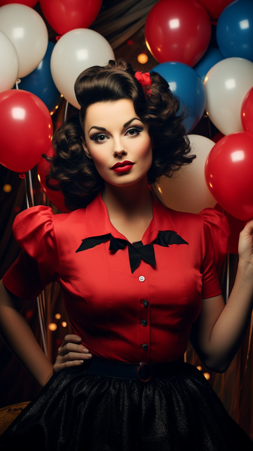 Fashionable costumes at a 1940s party