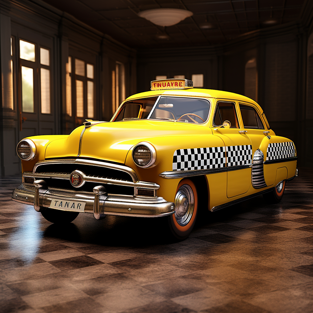 Classic 1950 Mercury Checkered Taxi