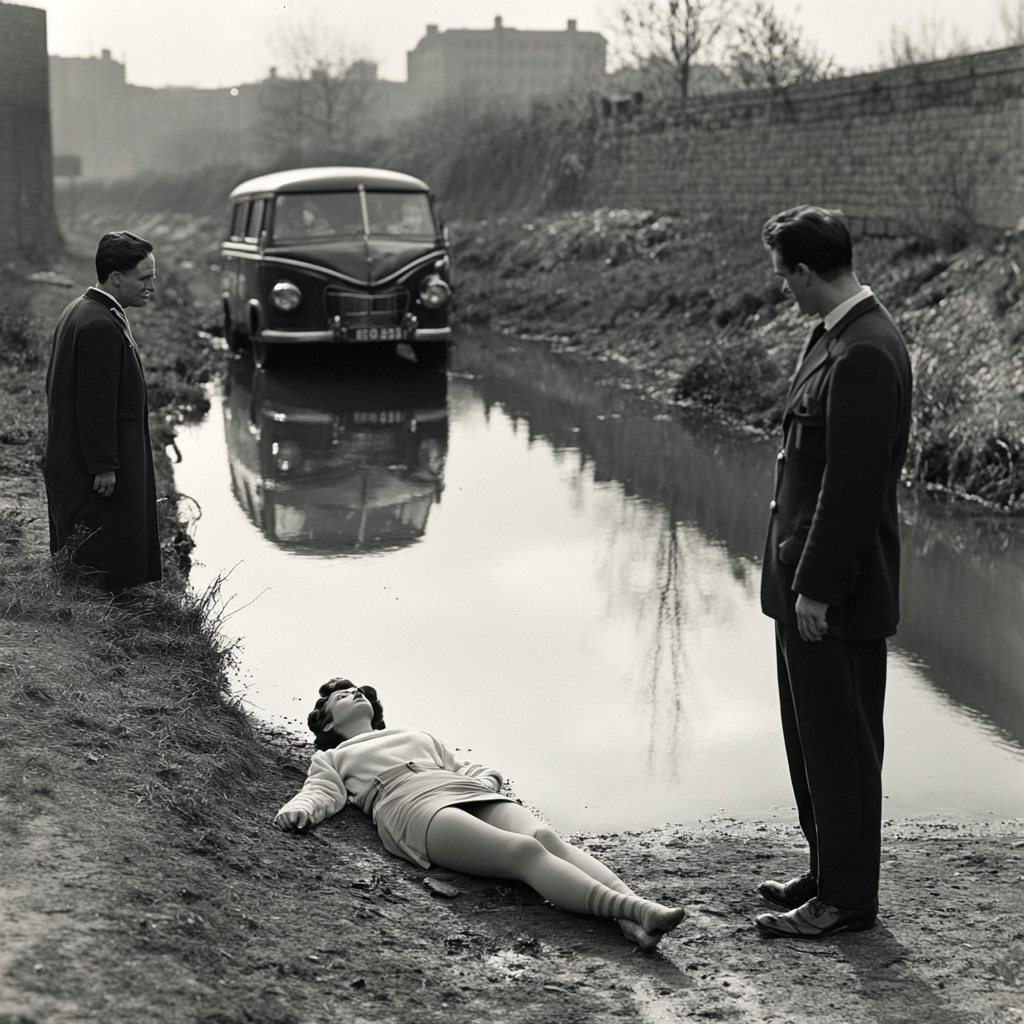 1950s British Police Investigating Drowned Woman Photo