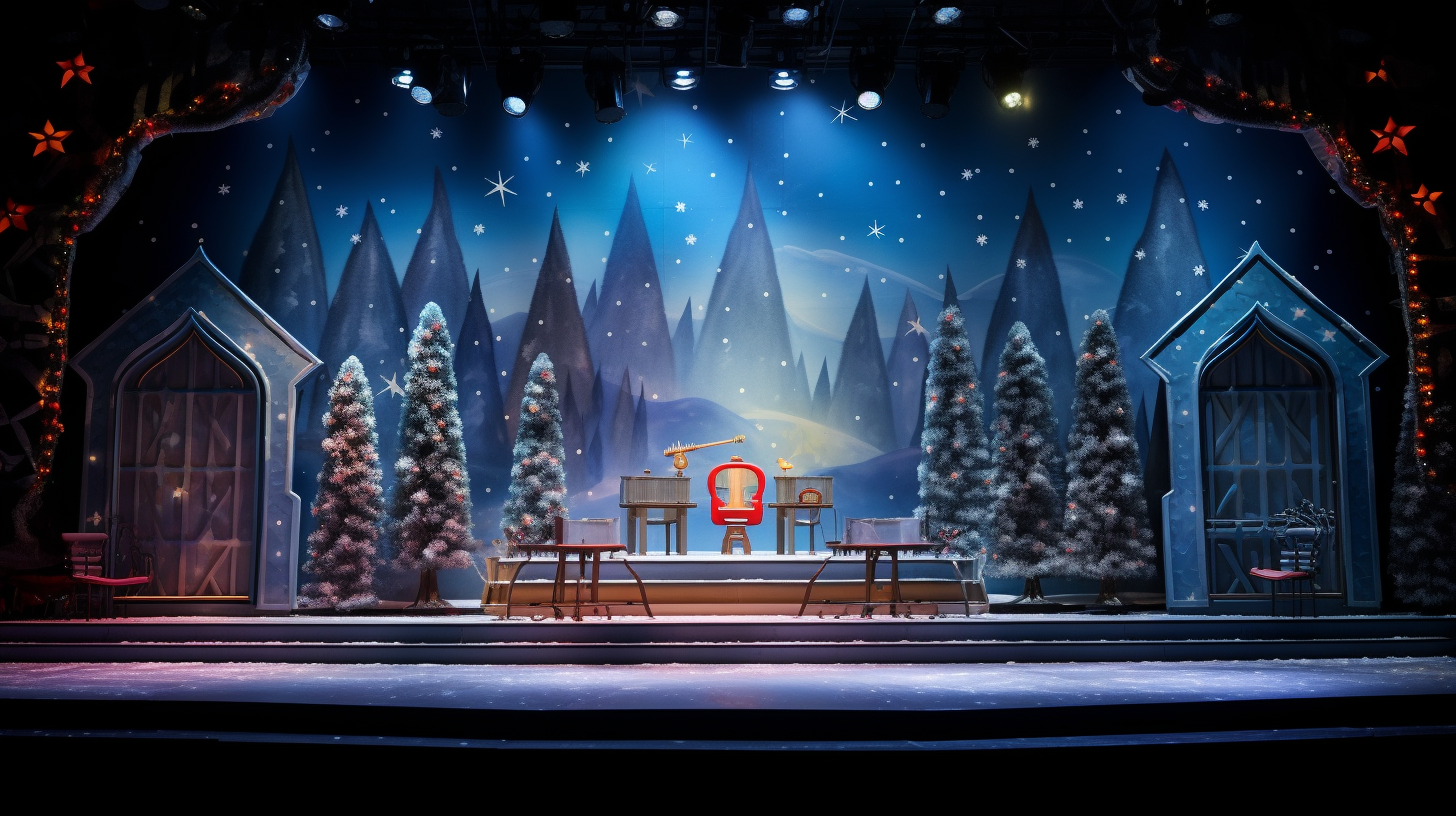 Colorful Stage Design for 1950s Christmas Concert