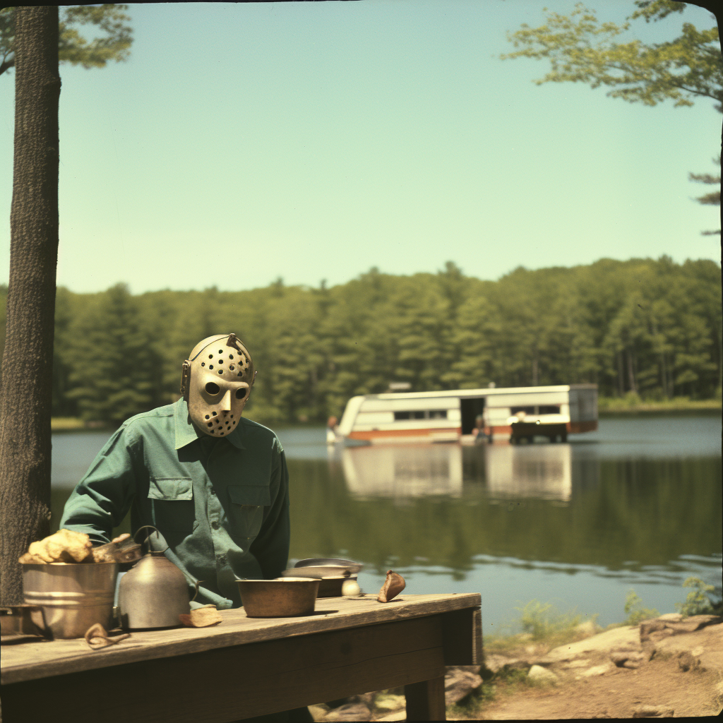 1950s Kodachrome photograph of Camp Crystal Lake