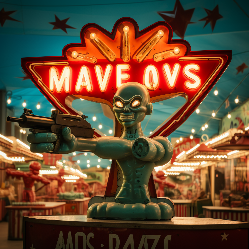 1950s themed midway sideshow game sign