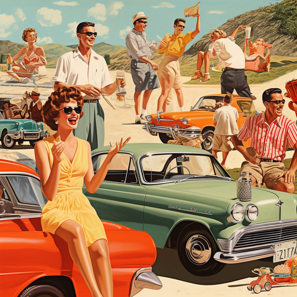 Summer vacation advertising prints from the 1950s