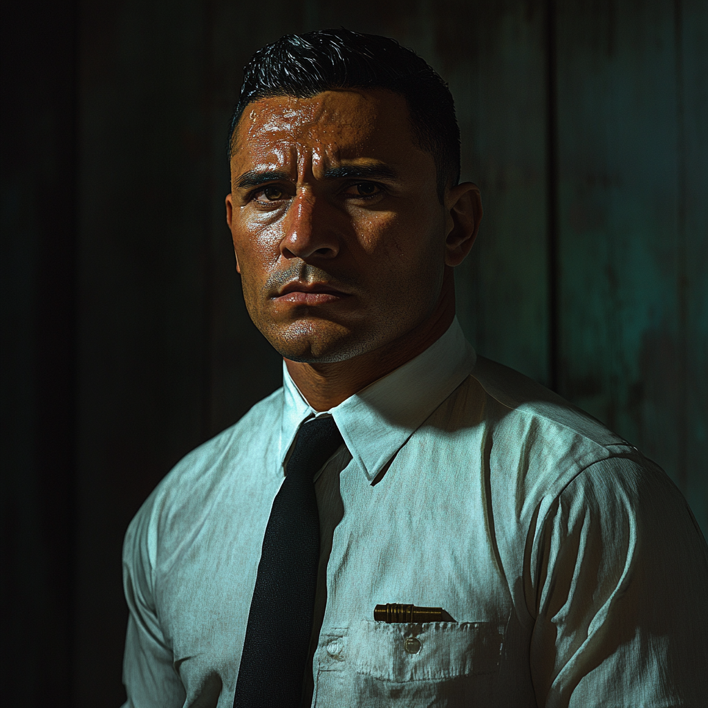 1950’s Mexican-American Male Federal Agent at Night