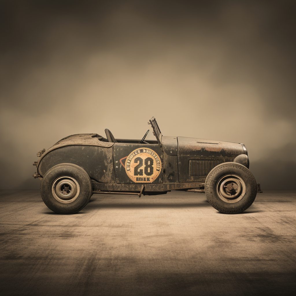 Vintage Dirt Track Racer at Sunset