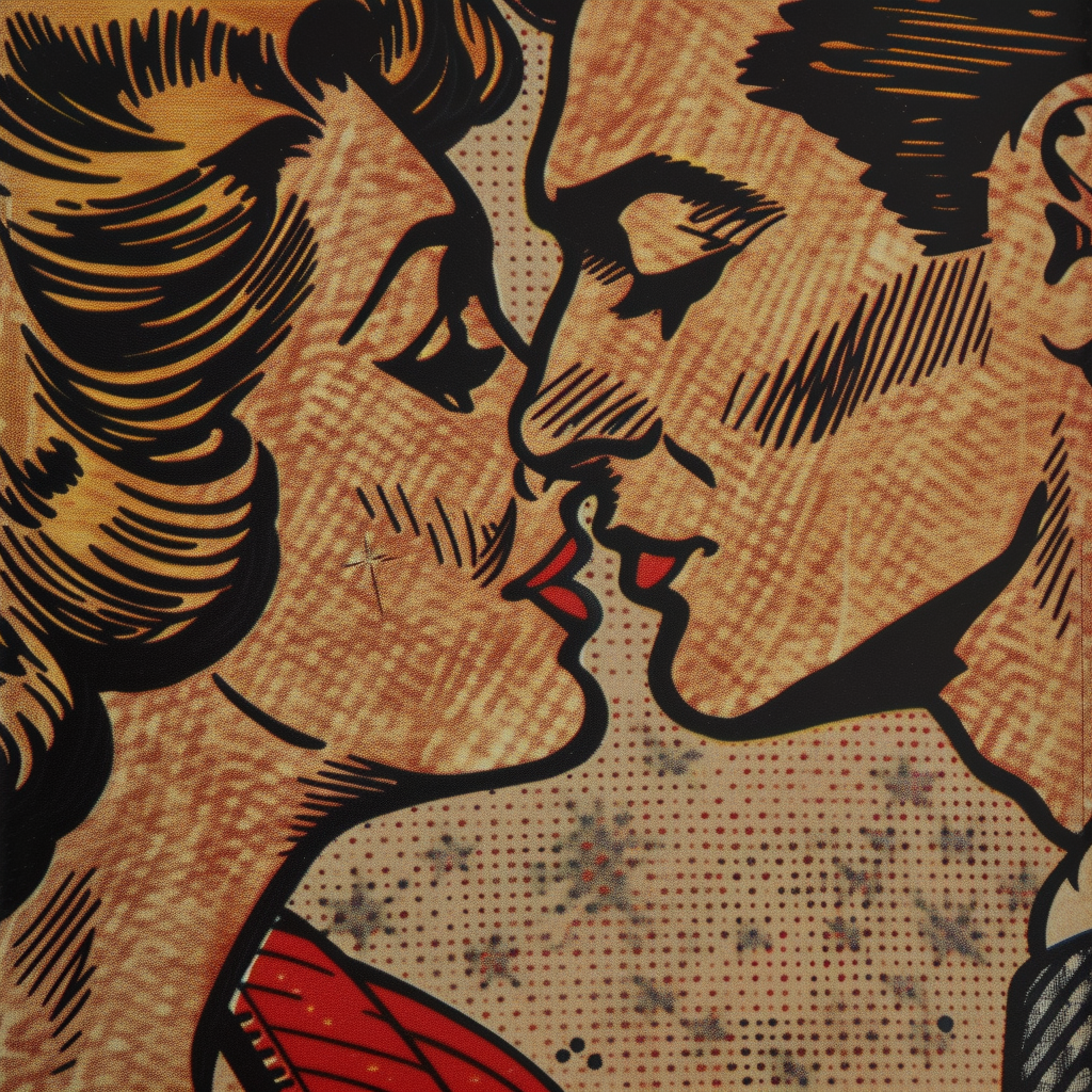 Untarnished 1960s Newspaper Comic Strip Kissing