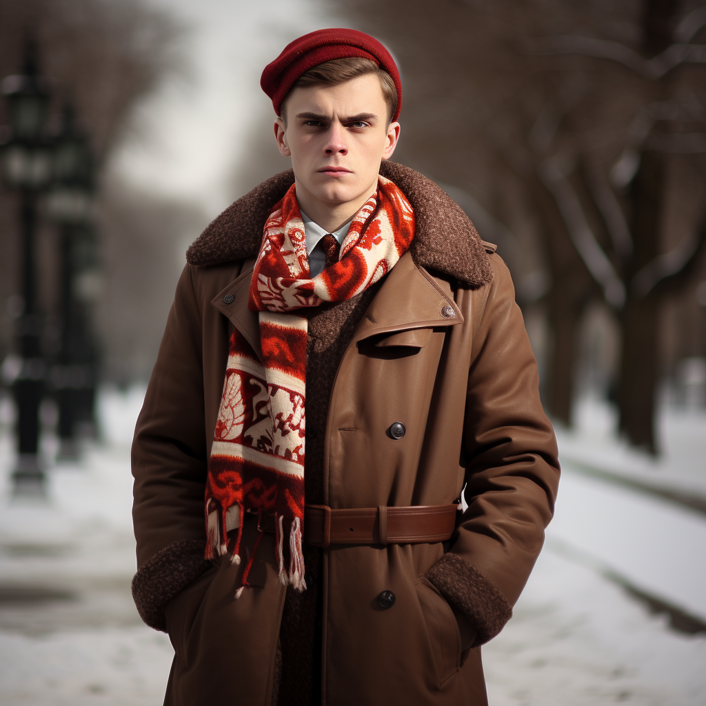 Vintage USSR Winter Fashion Man