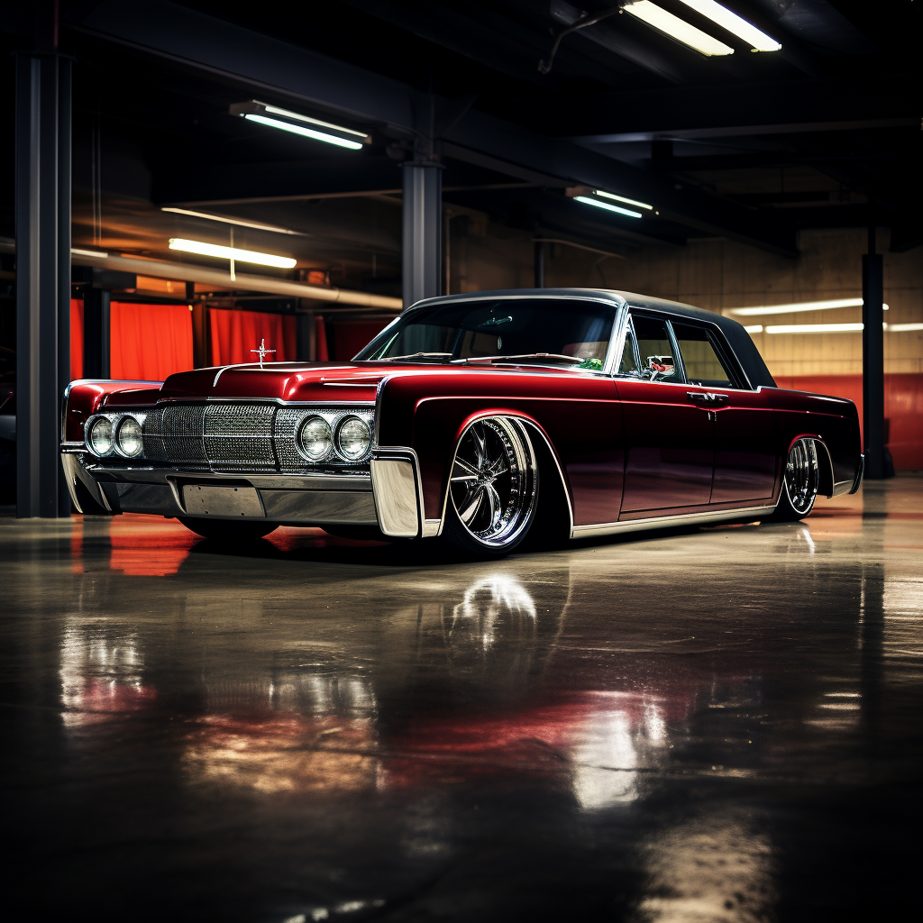 Lowered 1966 Lincoln Continental with Detroit Steel Wheels