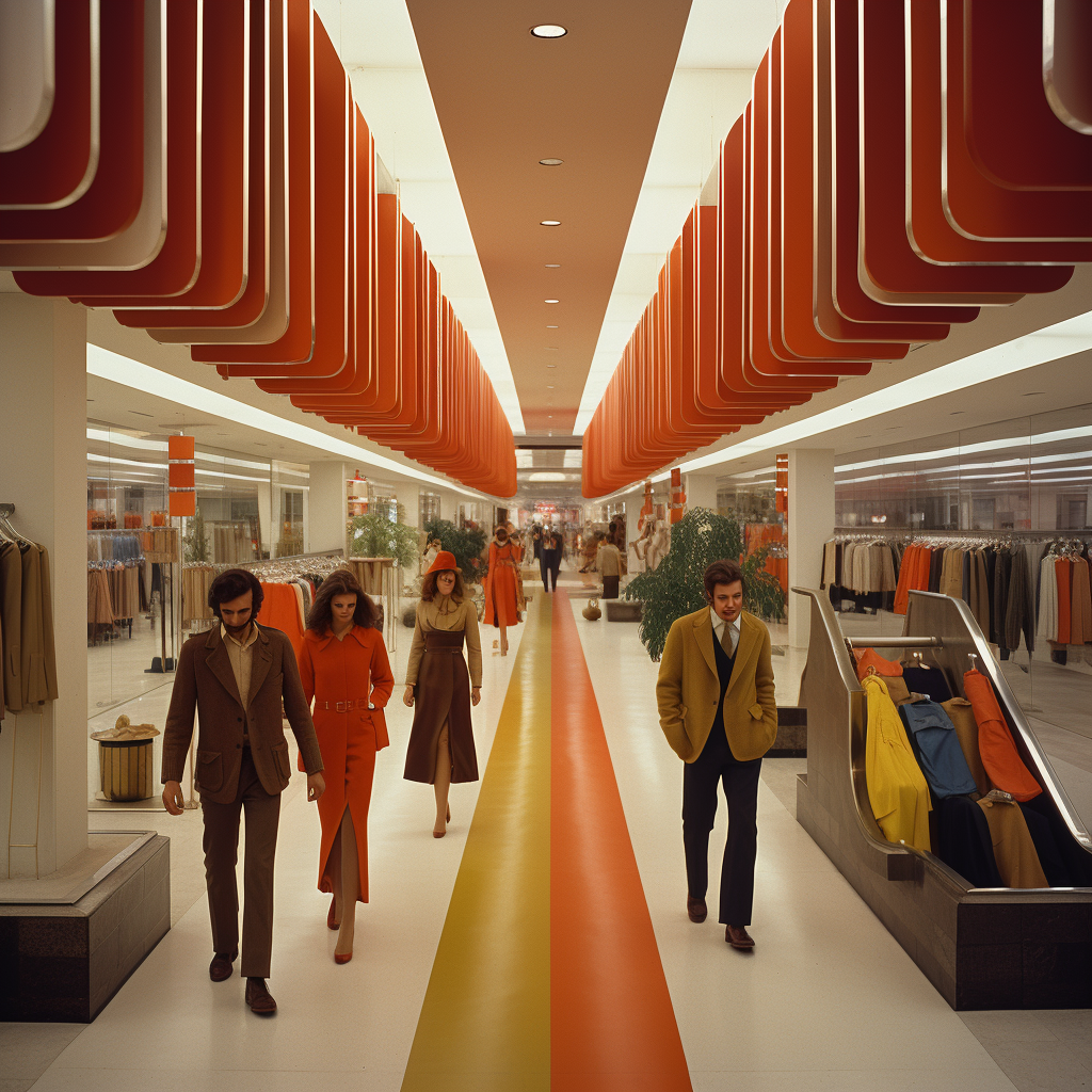 Vintage department store in the 1970s