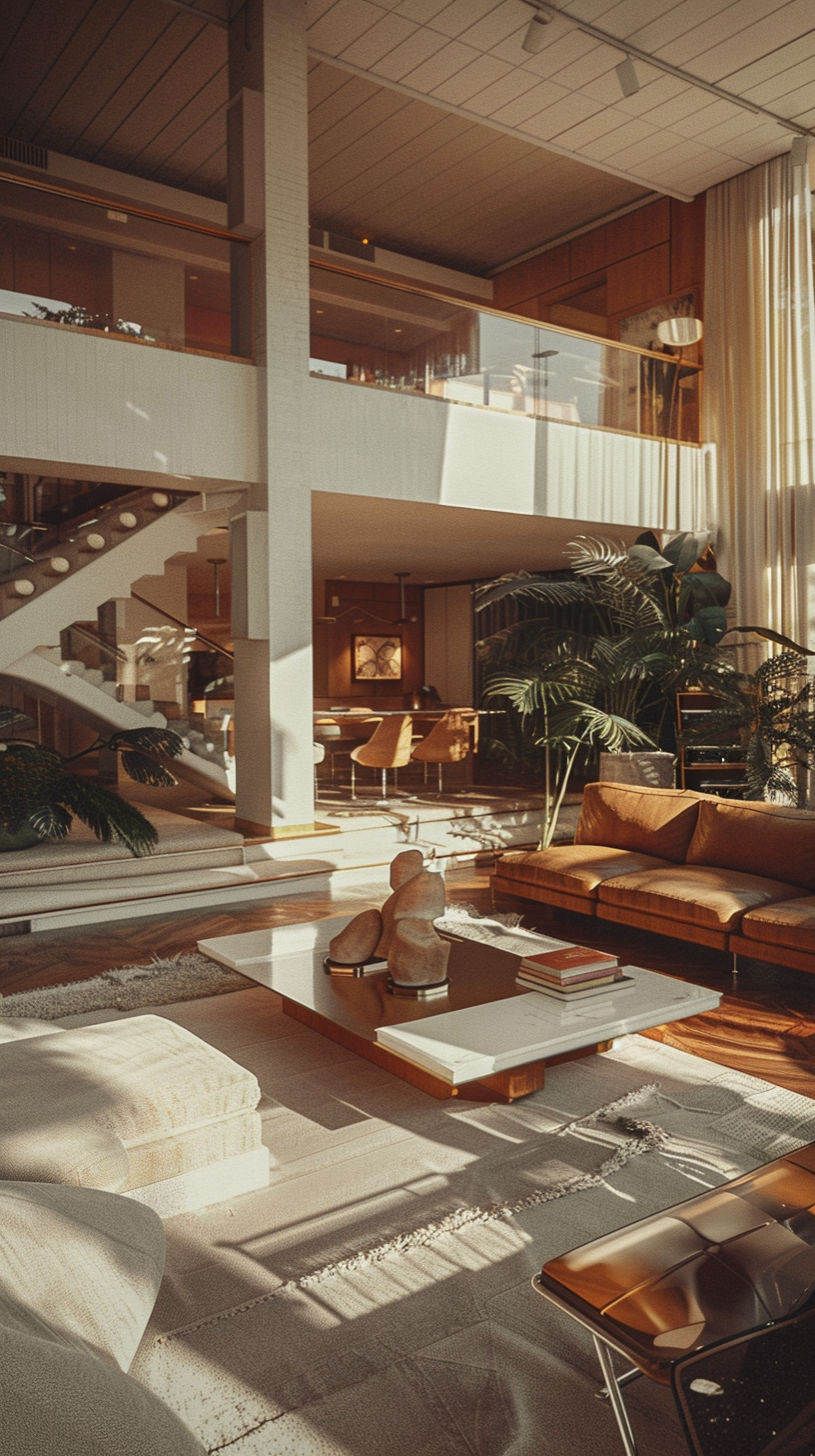 Luxurious 1970s living room decor