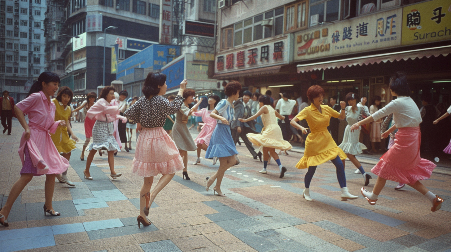 Energetic and Stylish Office Ladies Dancing - Stock Photo