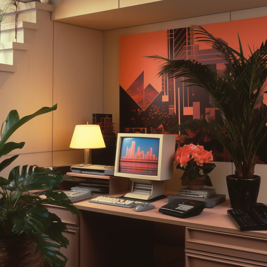 1980s Aesthetic Home Office Graphic Design