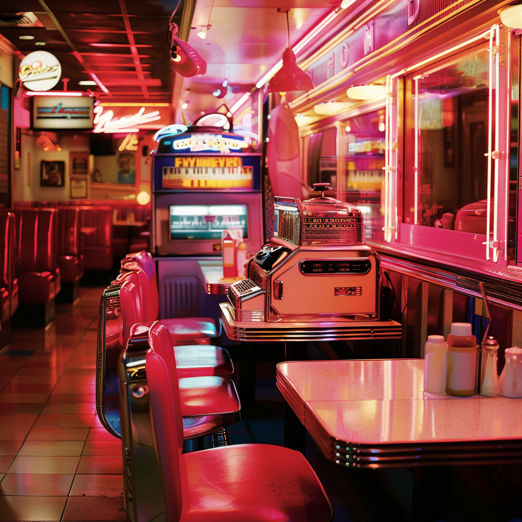 1980s diner moment atmosphere