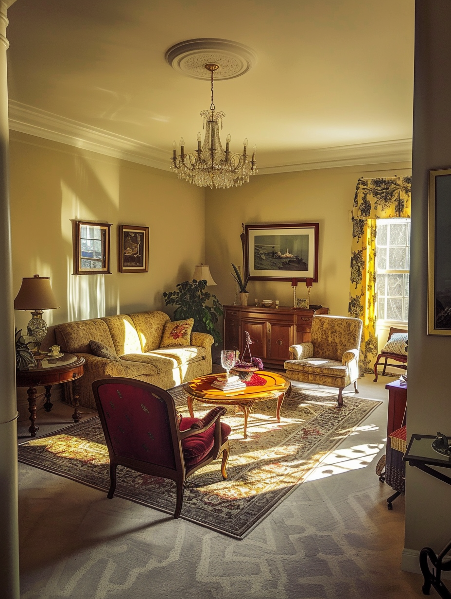 1980s living room wide angle photo