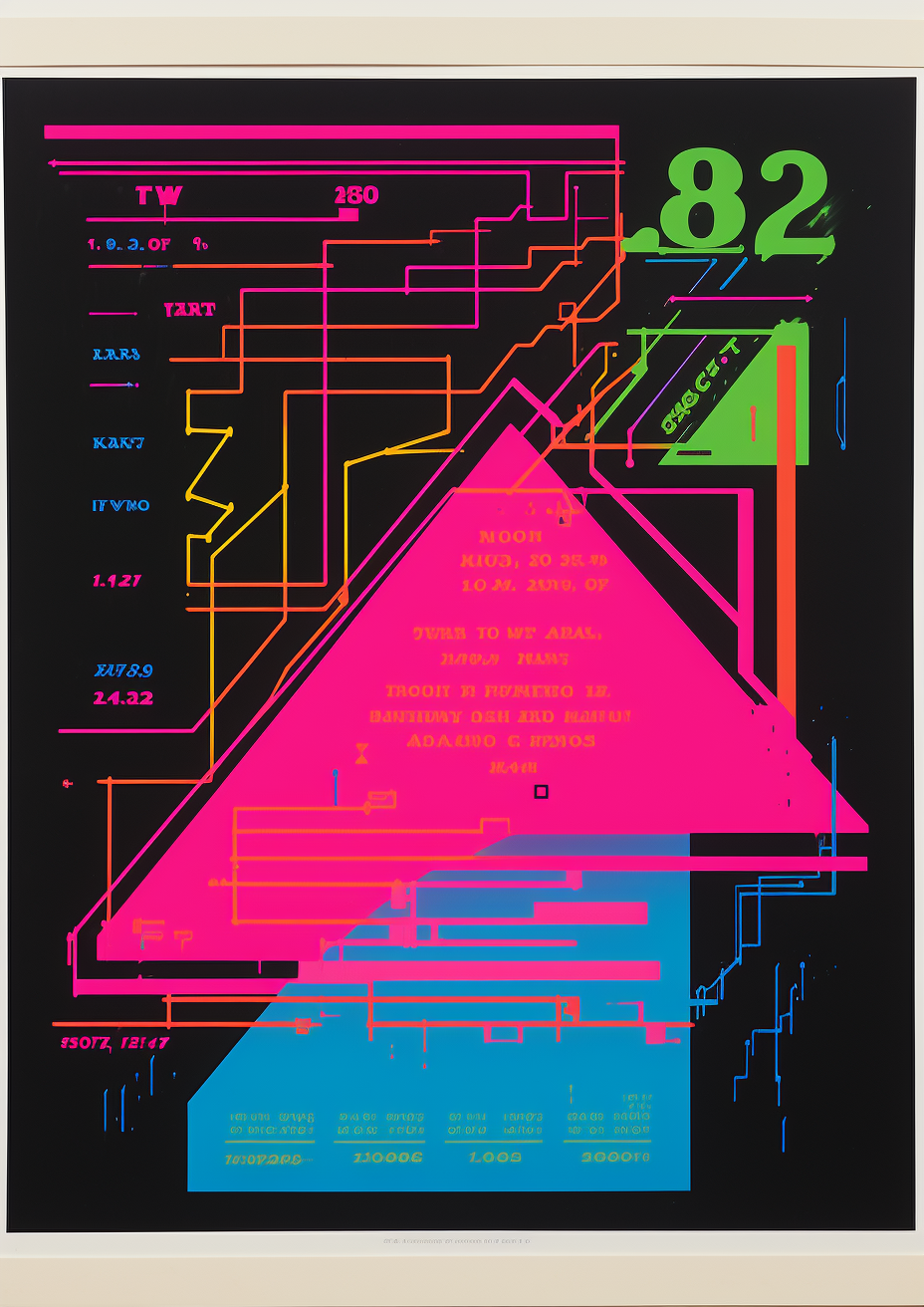 Abstract 1980s minimalist print poster