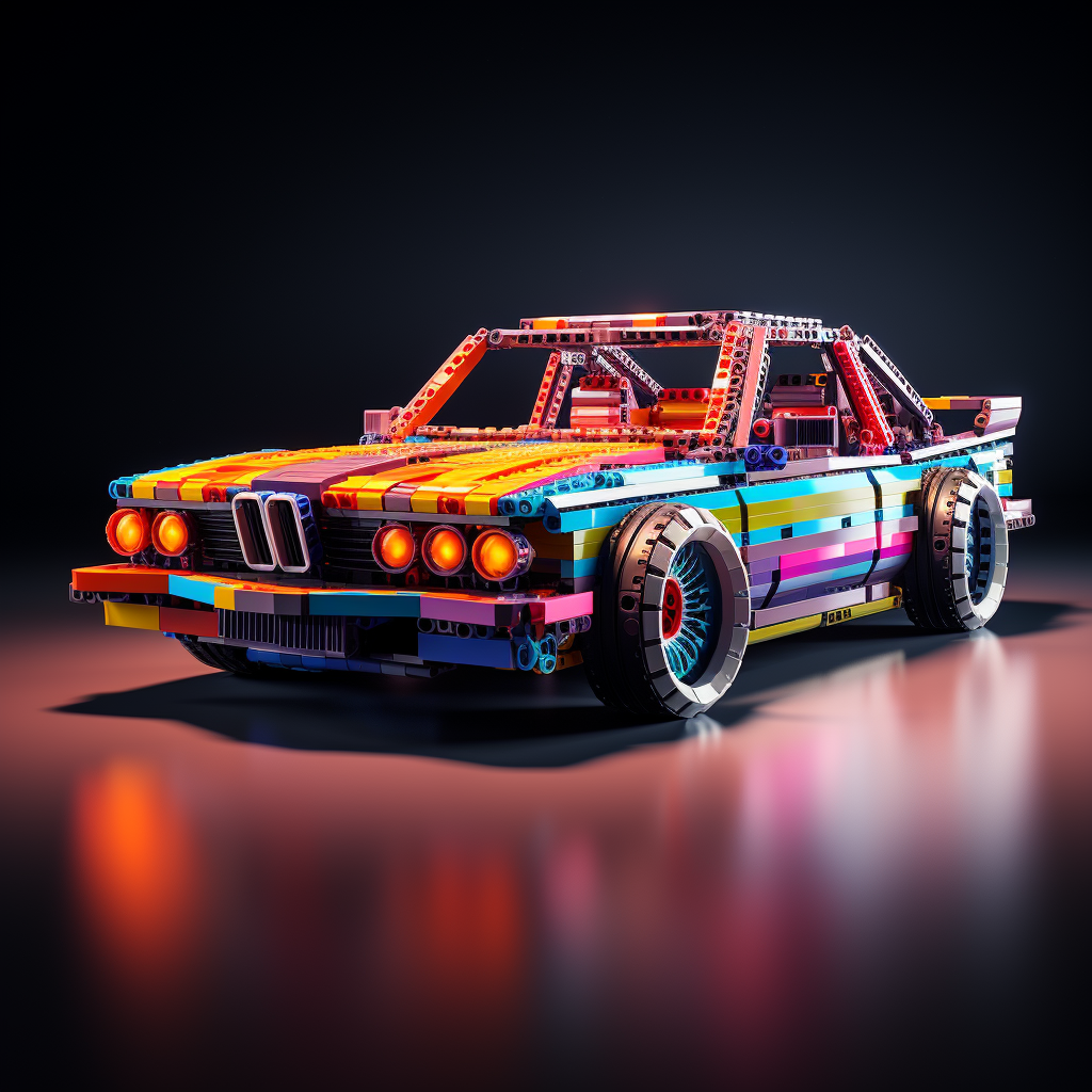 Hyper-realistic 1983 BMW with gradient background