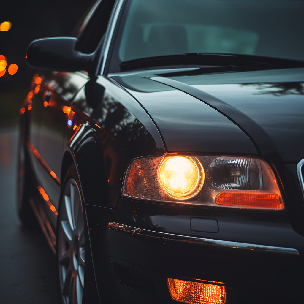 Clear and simple Audi A4 headlight off