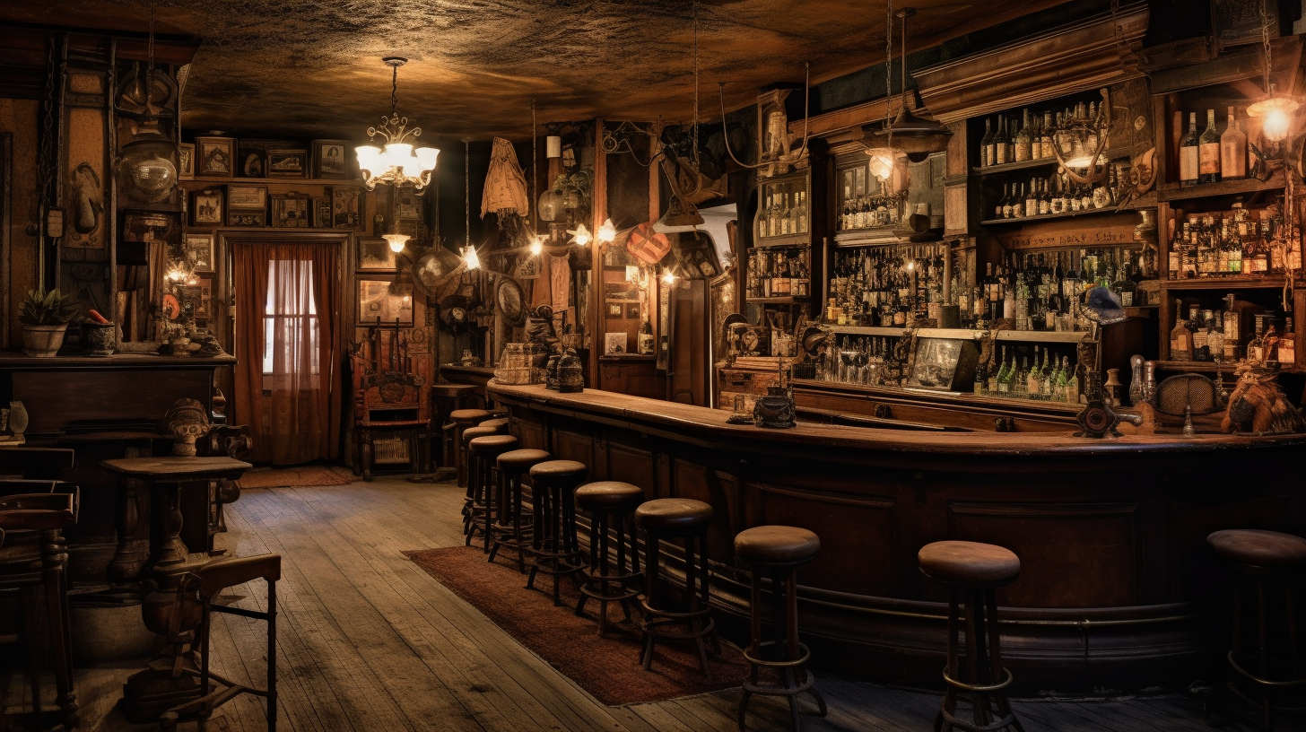 Classic wooden interiors of 19th-century saloon