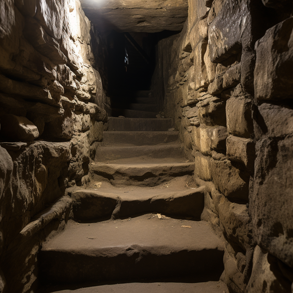 Historical stone steps to basement cellar