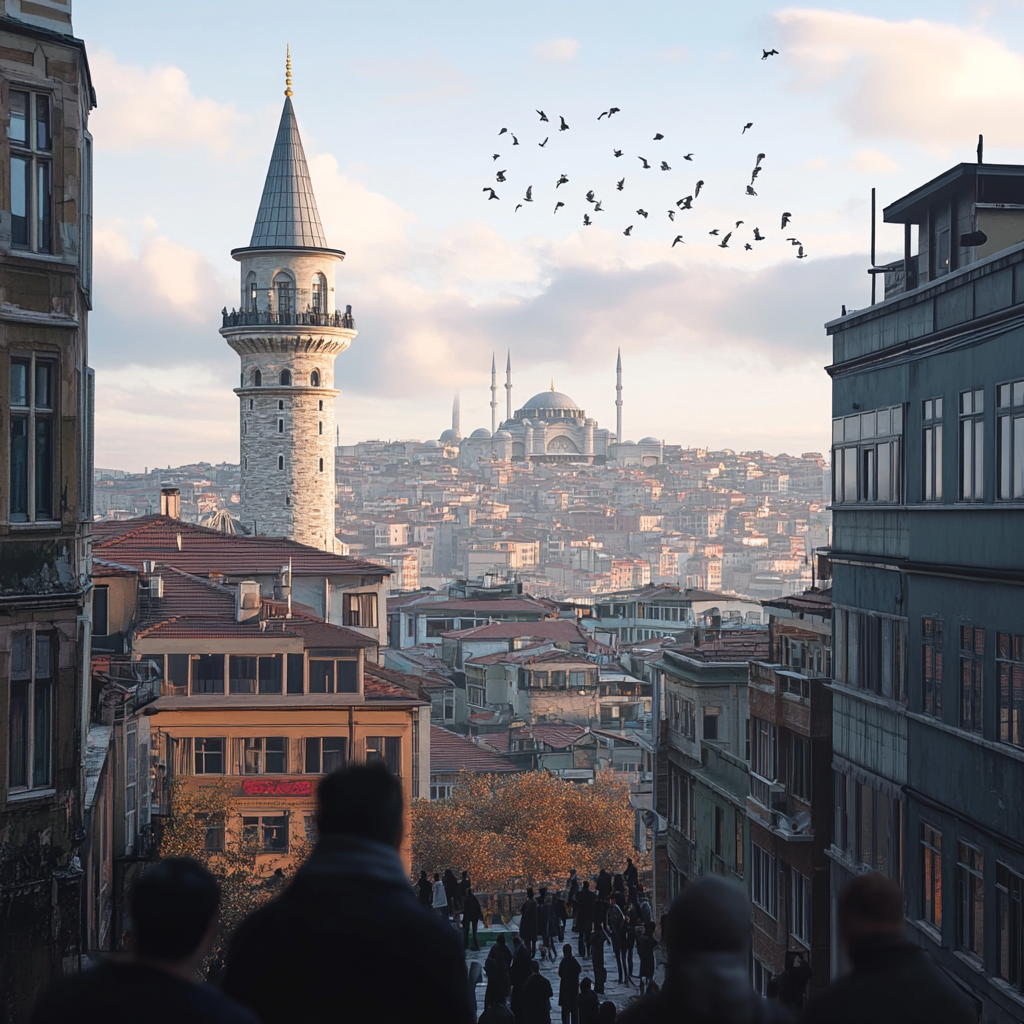 2024 Istanbul City View with Galata Tower 3D Render