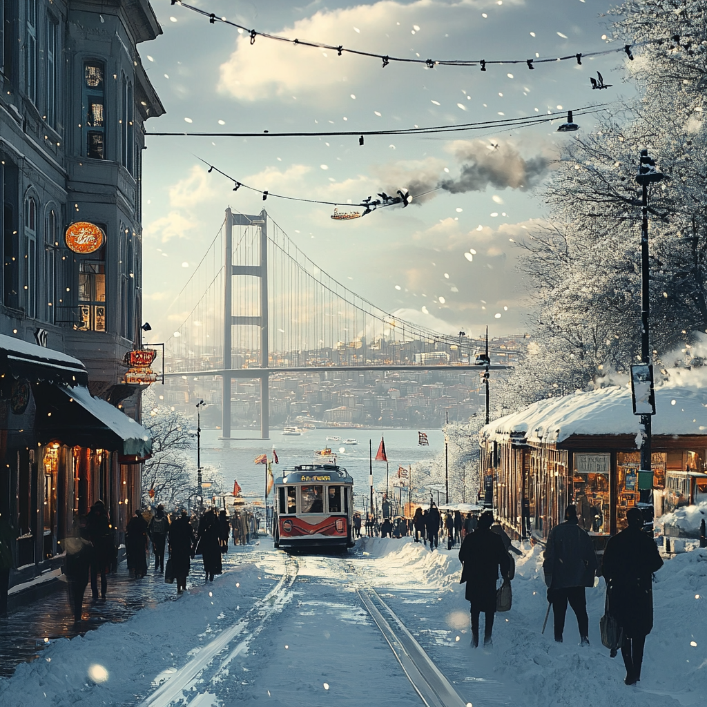 2024 Istanbul City View: Fascinating, Creative, Vibrant Winter Scene