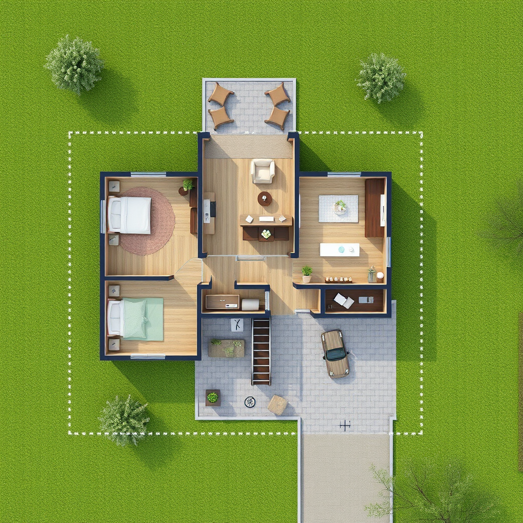 20x50 Autocadd House Plan with Bike Parking