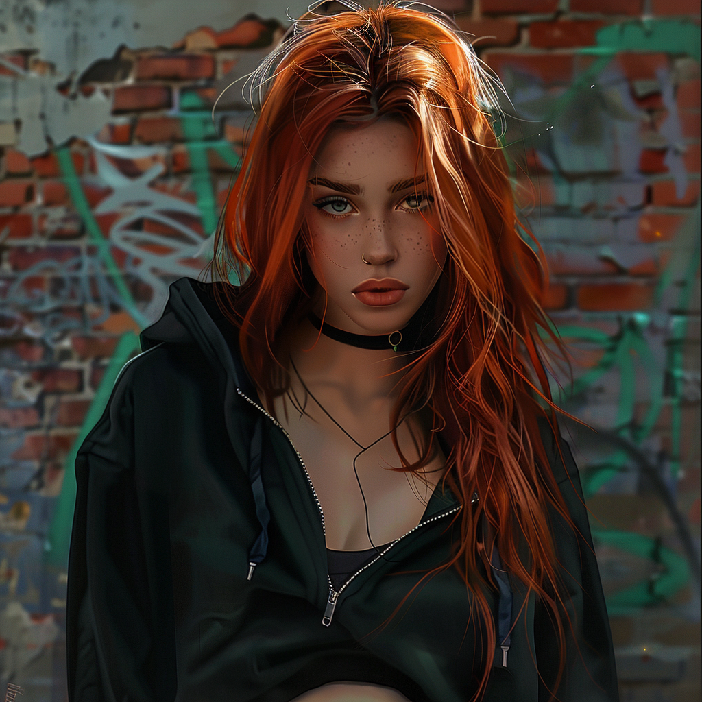 Redhead Woman in GTA5 Art