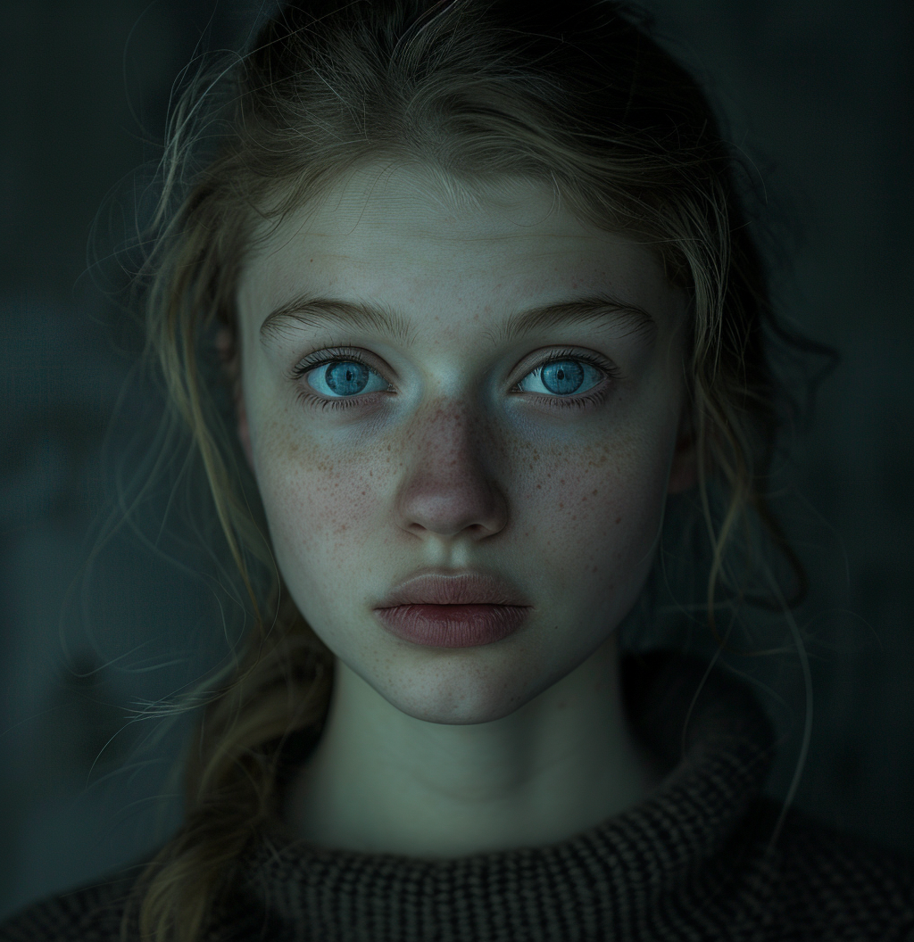 Young girl with blue eyes