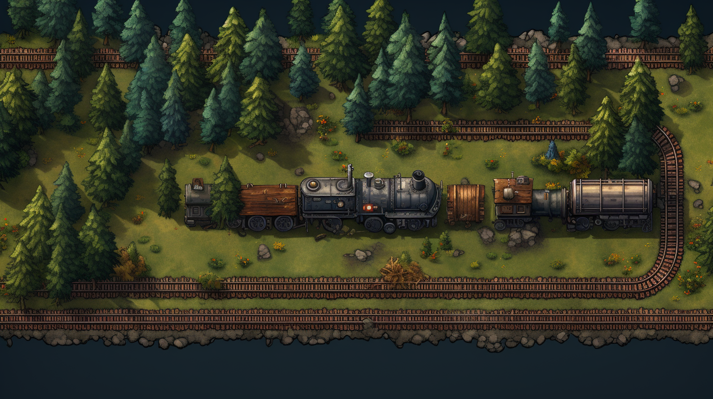 Train game with top-down view