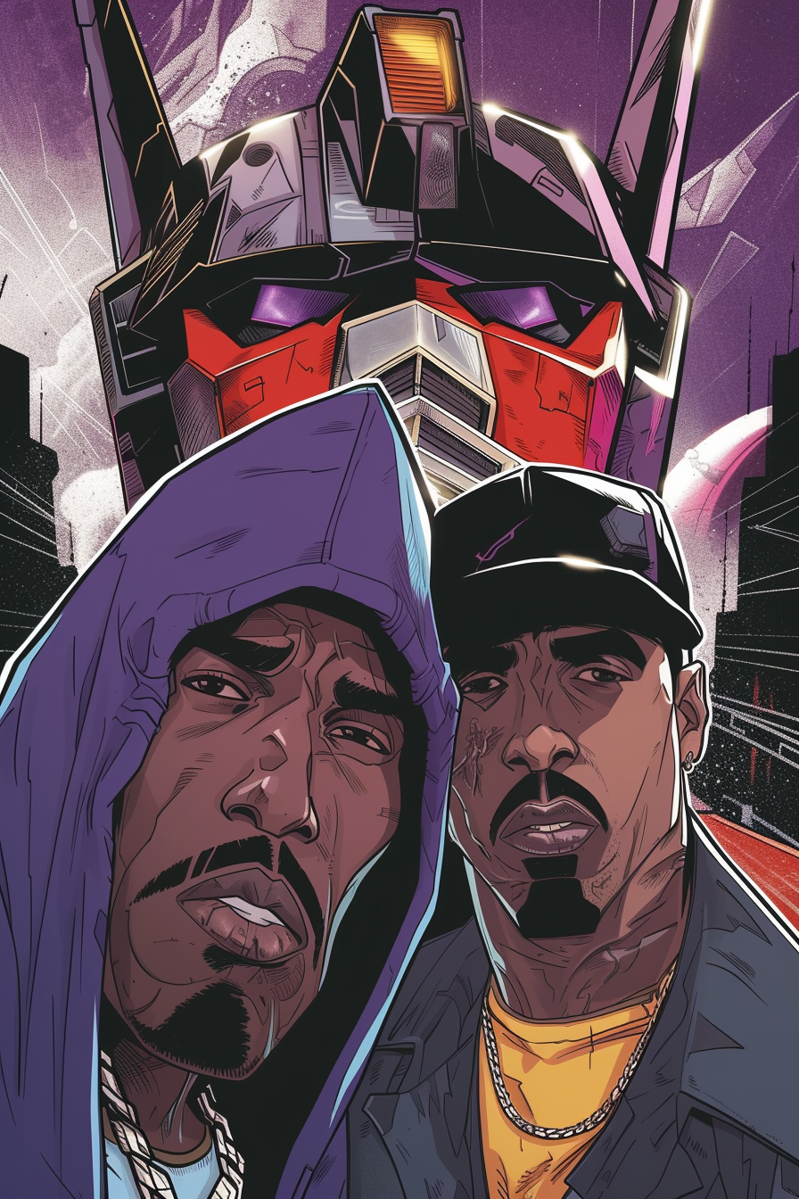 2Pac, Biggie, Megatron in Transformers style