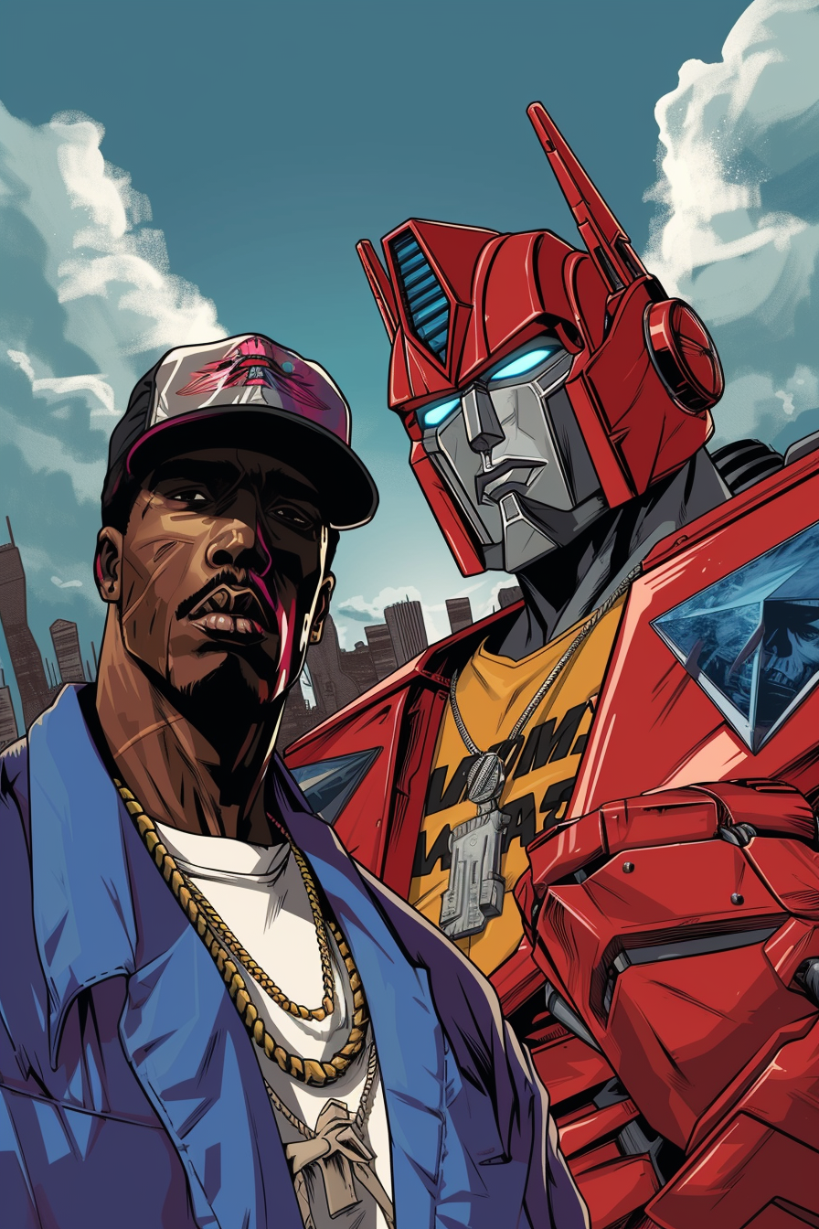 2pac and Biggie in Transformers Style