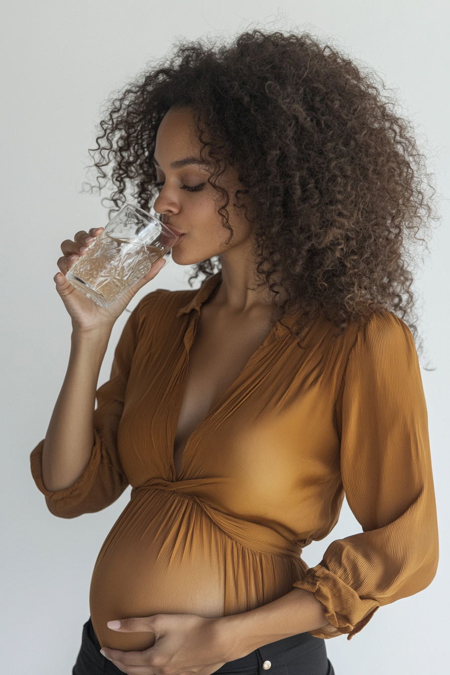 30-Year-Old Pregnant Woman Poses for Water Ad