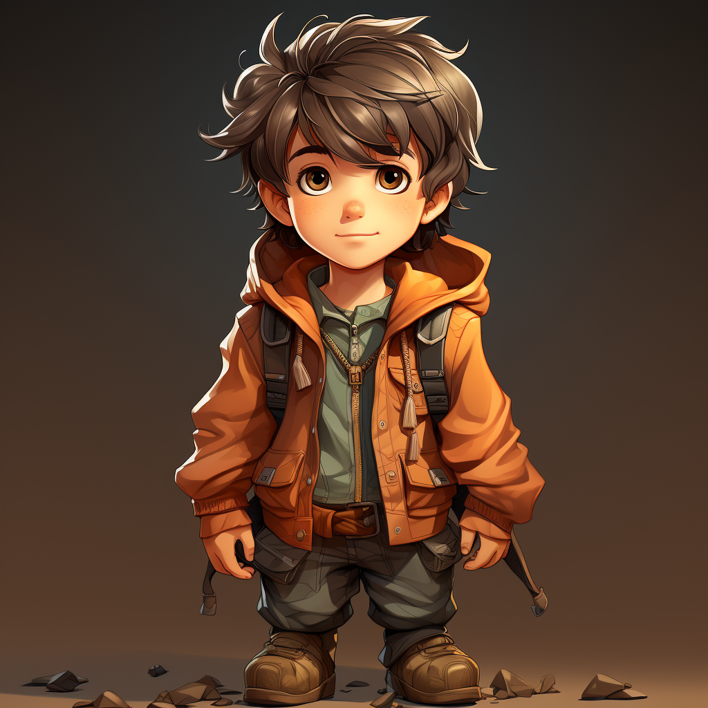 Young boy with brown hair playing video game