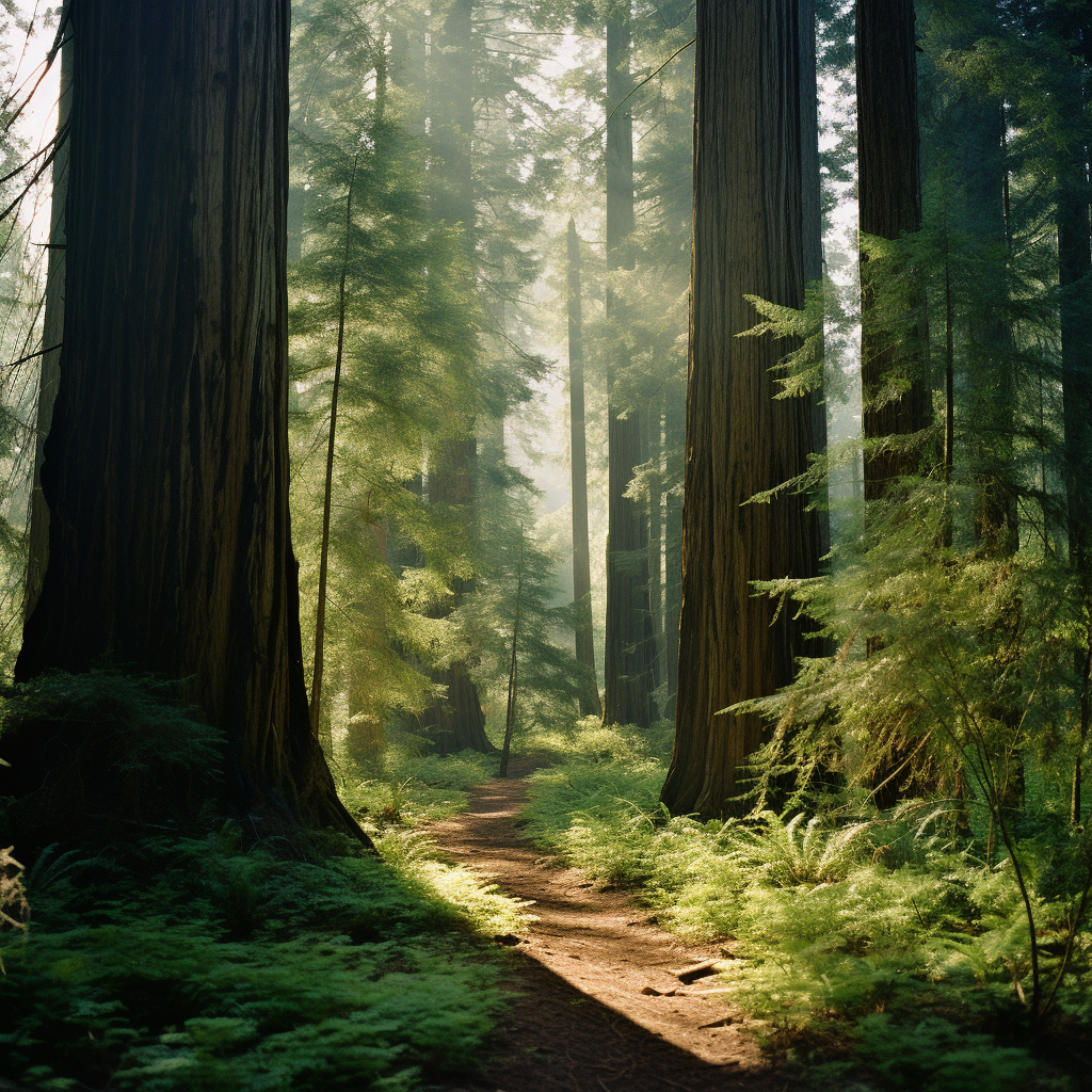 Majestic 35mm Film of California Redwood Sasquach