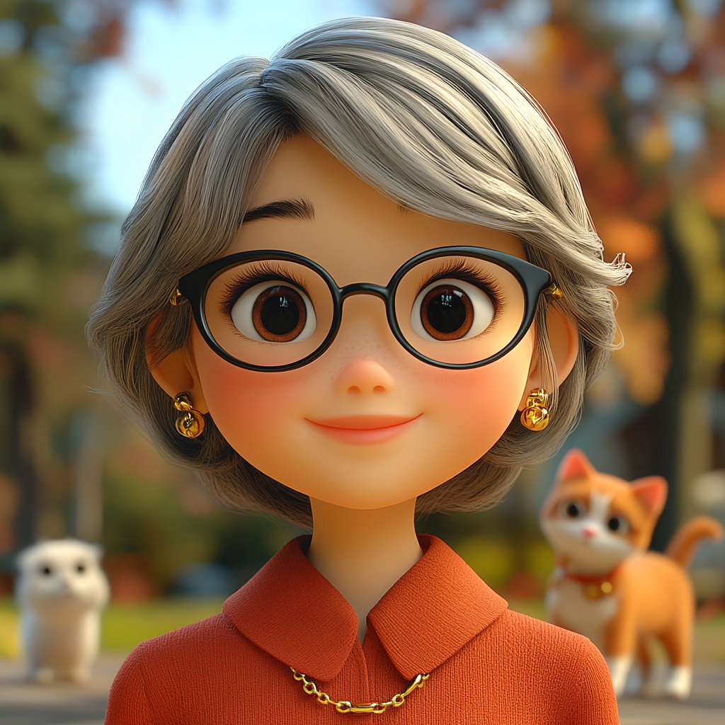 3D Animation Character: Friendly Park Walk with Dog & Cat