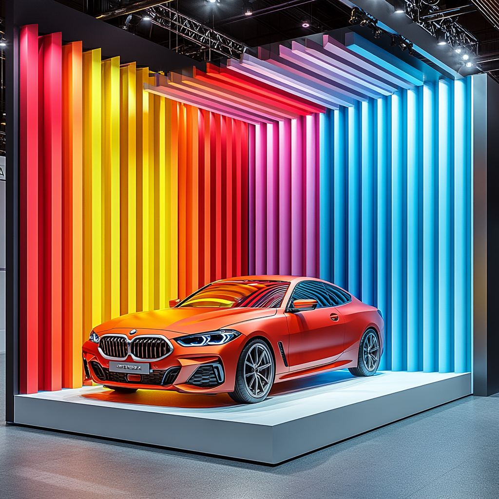 3D Car Display Booth with Vibrant Hiflex Backdrop