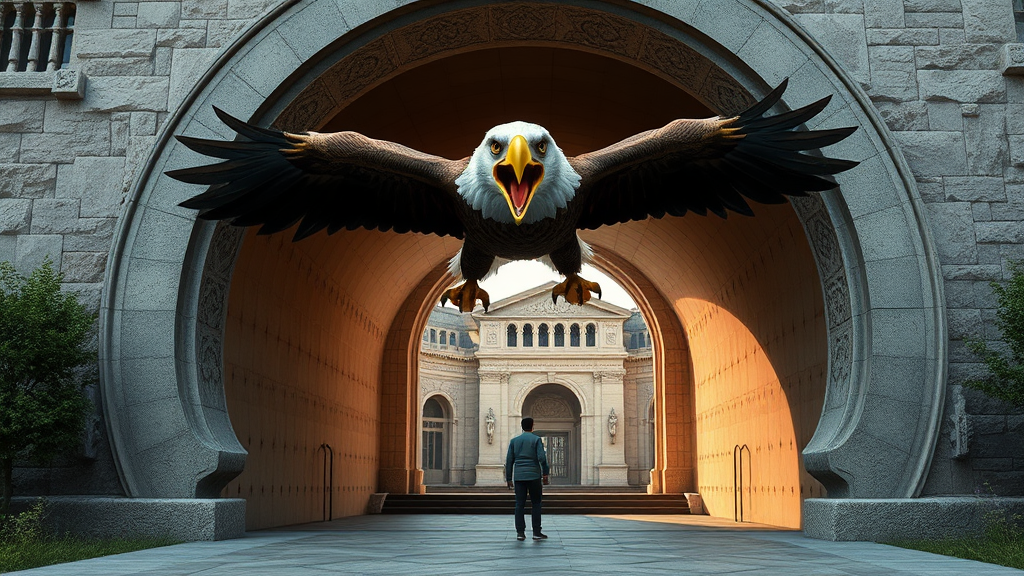 3D Eagle Entrance Tunnel Scene - Front View