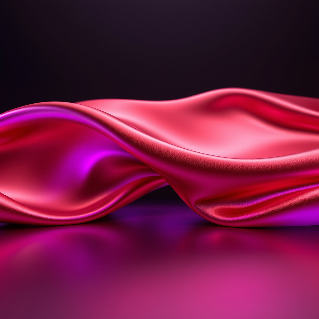 3D Render Red Silk Purple Reflections Wallpaper