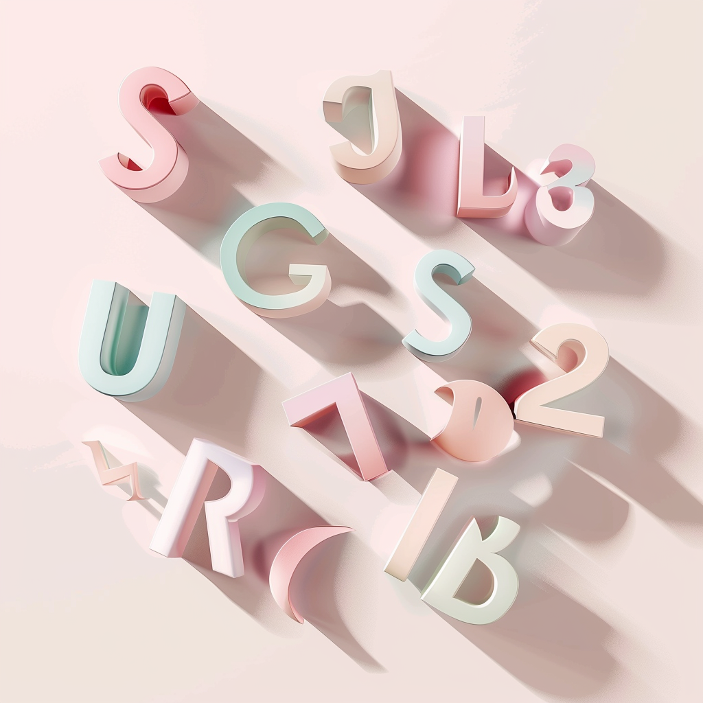 3D floating letters create colorful shadow art