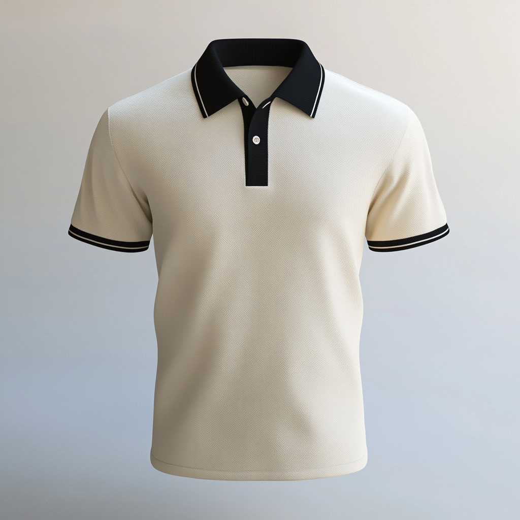 3D mens polo with textured jaquard fabric, photo realistic.