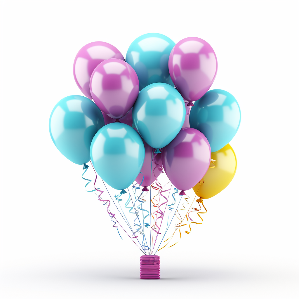 Colorful 3D balloons for kids party