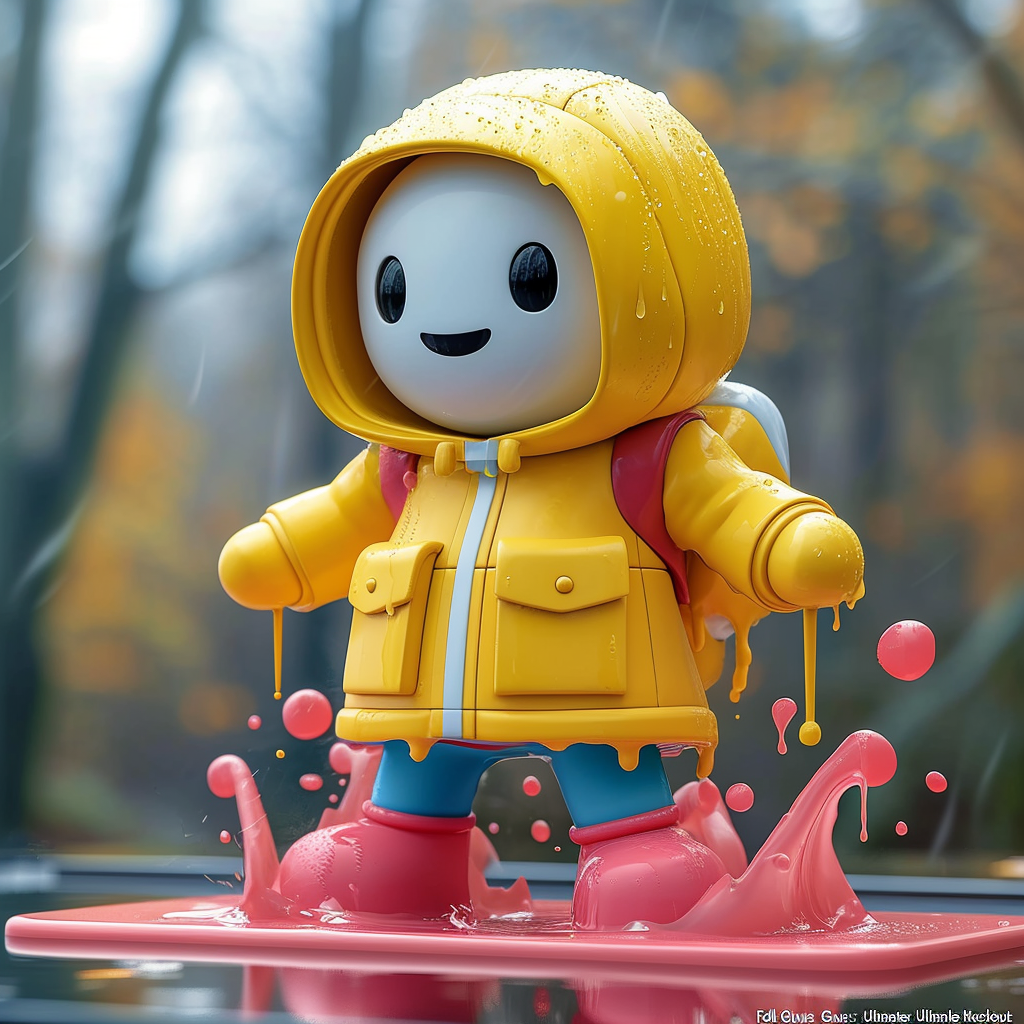 Colorful 3D game character in Fall Guys style