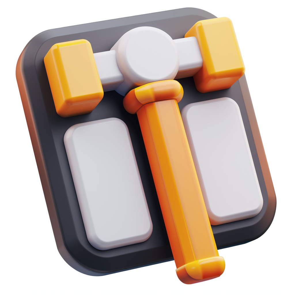 3D hammer with orange accent