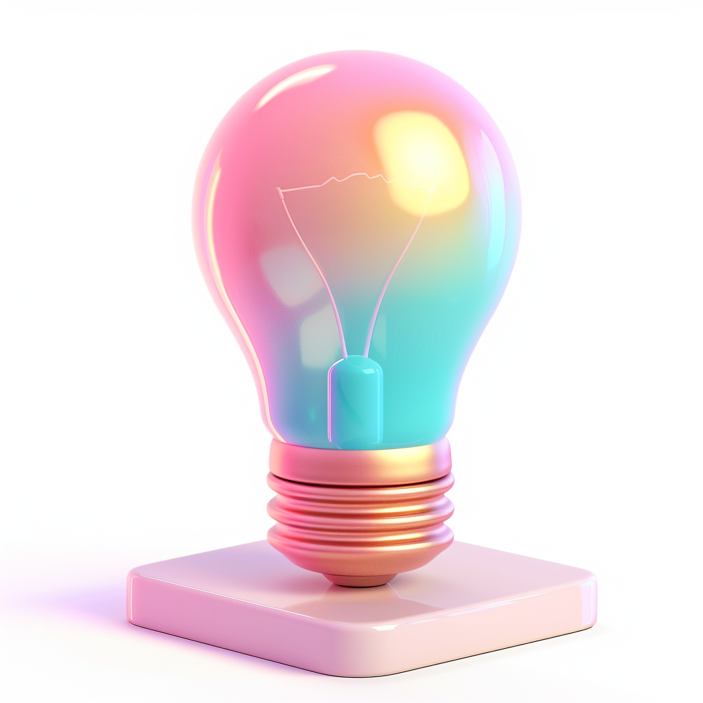 Light Bulb Icon on White