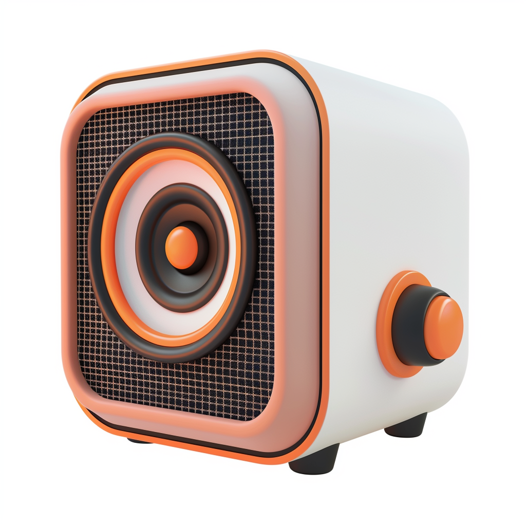 3D orange speaker icon