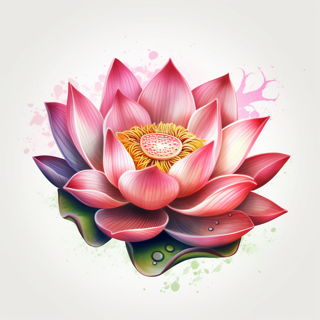 3D Pink Lotus Tattoo Design