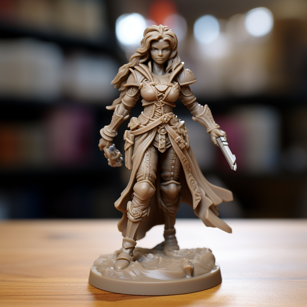 3D Printed Female RPG Miniature - Dungeons and Dragons Theme