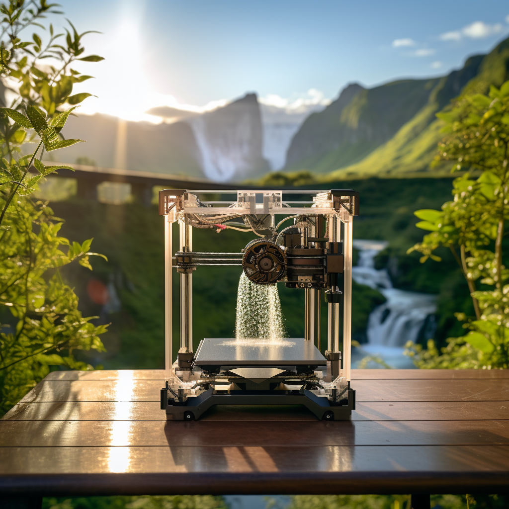 3D Printer on Table in Nature