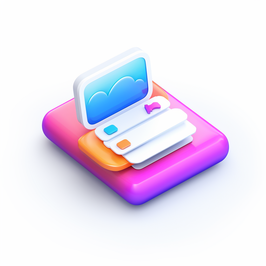 Colorful 3D text message icon