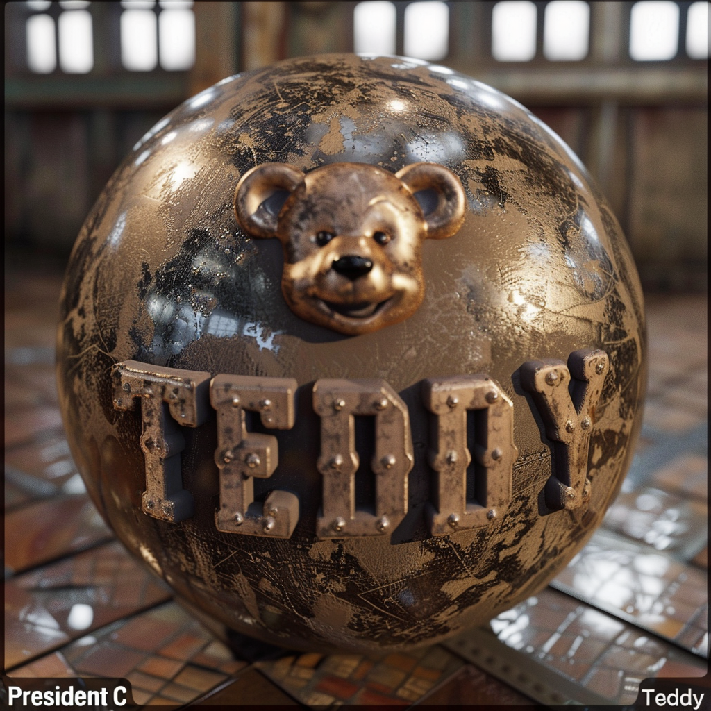 3D sphere with President Teddy C text